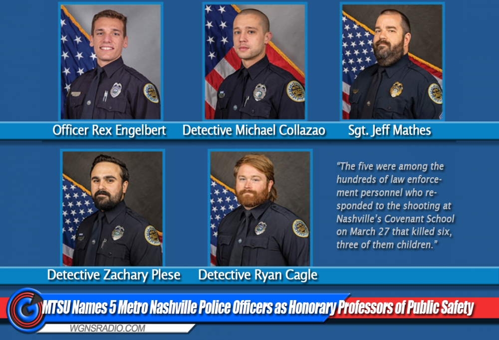 MTSU Names 5 Metro Nashville Police Officers as Honorary Professors of