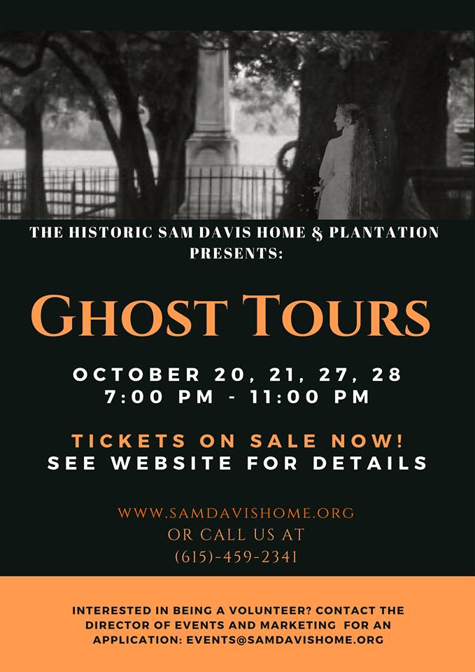 Ghost Tours at Historic Sam Davis Home and Plantation