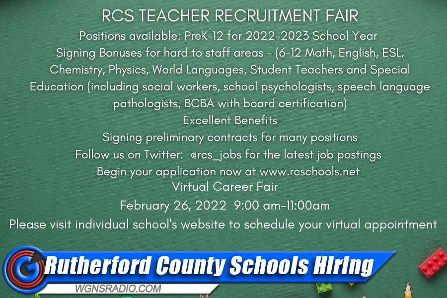 Rutherford County Schools to hold Career Fair and Signon Bonuses