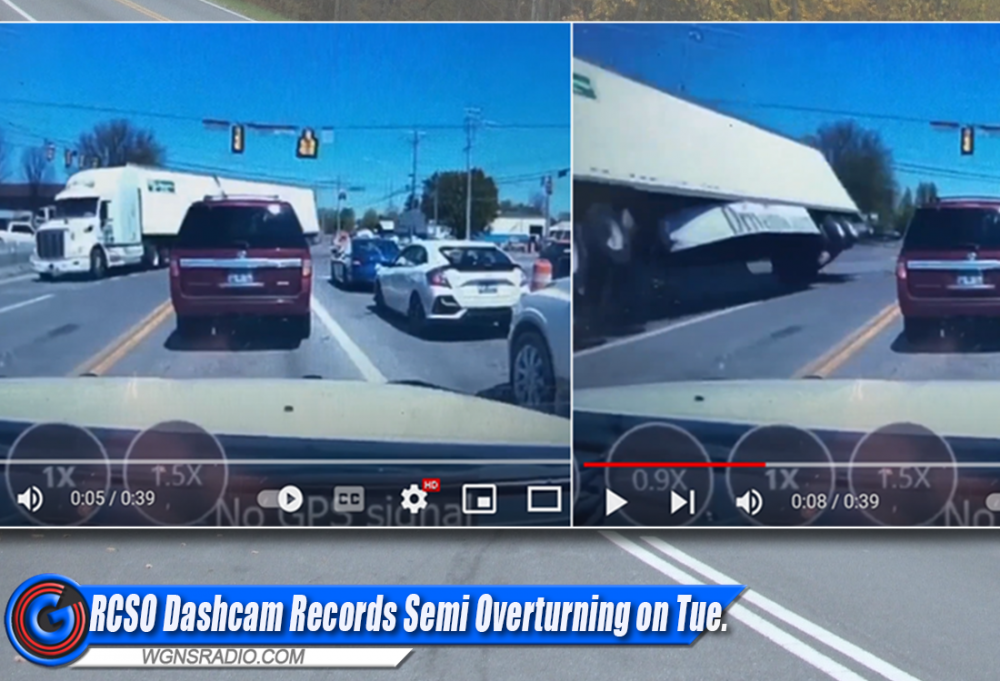Sheriff's Deputy Dash Camera Captures Big Rig Overturning on Tuesday in Murfreesboro - Vimarsana News